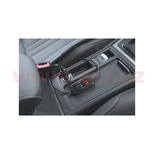 VYHŘÍVANÝ POTAH SEDAČKY S TERMOSTATEM, REGULACE TEPLOTY 30-60°C, NAPÁJENÍ 12 V (PŘIPOJENÍ DO ZAPALOVAČE) ŠEDÝ