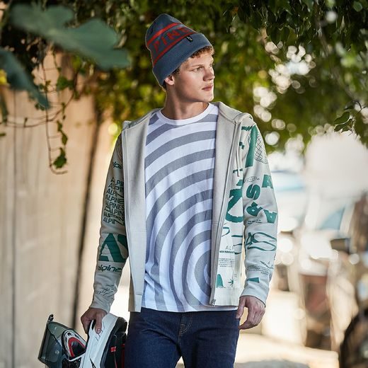 MIKINA DETERMINANT HOODIE, ALPINESTARS (BIELA OFFWHITE)