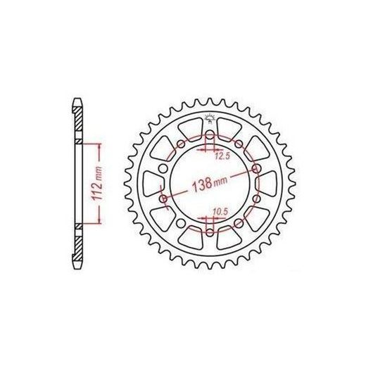 DURALOVÁ ROZETA PRE SEKUNDÁRNE REŤAZY TYPU 520, JT - ANGLICKO (44 ZUBOV)