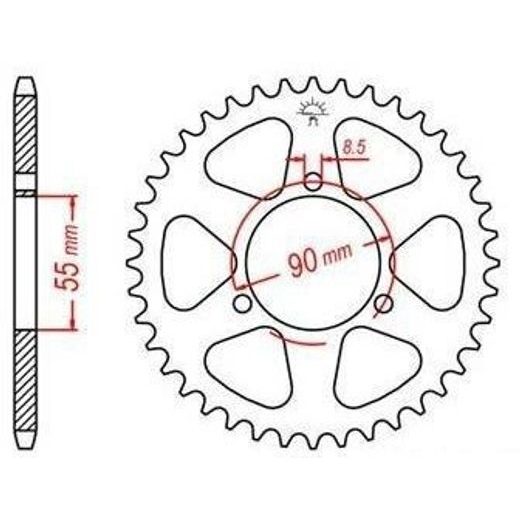 OCEĽOVÁ ROZETA PRE SEKUNDÁRNE REŤAZY TYPU 428, JT - ANGLICKO (46 ZUBOV)