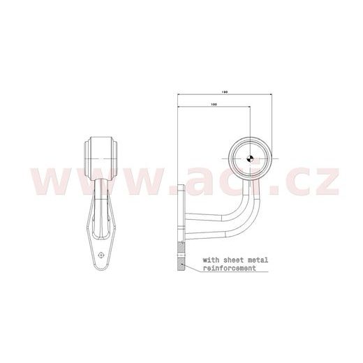 POZIČNÍ SVĚTLO LED (118X45 MM) KOMBINACE 2V1 S GUMOVÝM DRŽÁKEM, KABEL 0,5 M, L=P