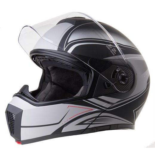 VÝKLOPNÁ PRILBA ČIERNA/SIVÁ