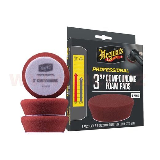 MEGUIAR'S PROFESSIONAL COMPOUND FOAM PAD 3" PĚNOVÉ KOREKČNÍ KOTÚČE, 3KS 3" / 75 MM