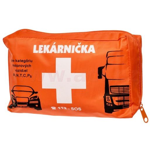 AUTOLÉKÁRNIČKA SK - TEXTILNÍ (VÝBAVA DLE VYHLÁŠKY MDAV SR Č.134/2018) ORANŽOVÁ
