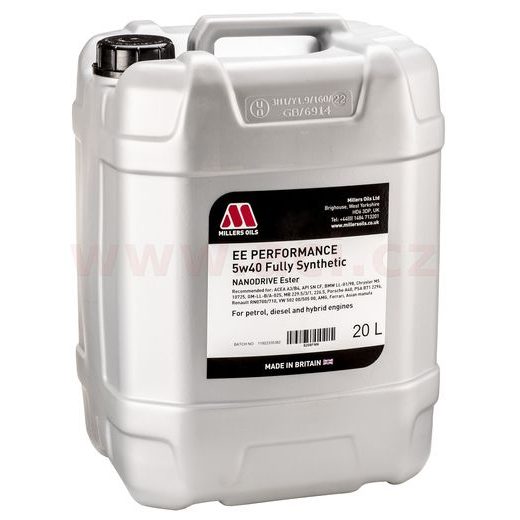 MILLERS OILS EE PERFORMANCE 5W40, PLNE SYNTETICKÝ& 20L