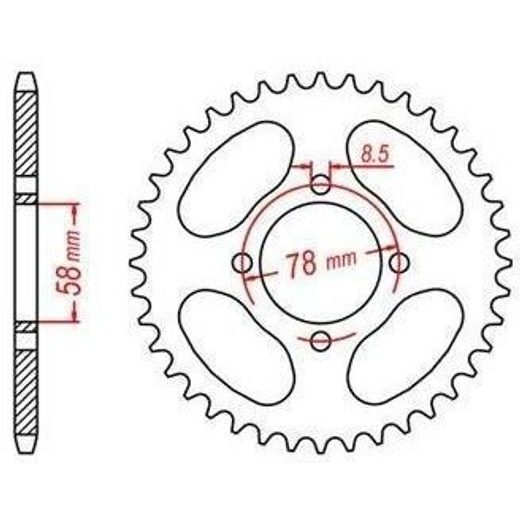 OCEĽOVÁ ROZETA PRE SEKUNDÁRNE REŤAZY TYPU 520, JT - ANGLICKO (38 ZUBOV)