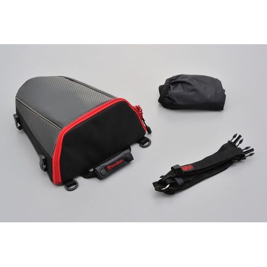 BRAŠNA NA SEDADLO SPOLUJAZDCA OBJEM 4 L, HENLYBEGINS (KARBÓN DEKOR, ČERVENÝ LEM)