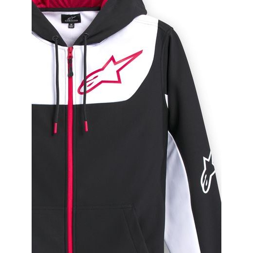 MIKINA SESSIONS 3 HOODIE, ALPINESTARS (ČERNÁ/BÍLÁ/ČERVENÁ)