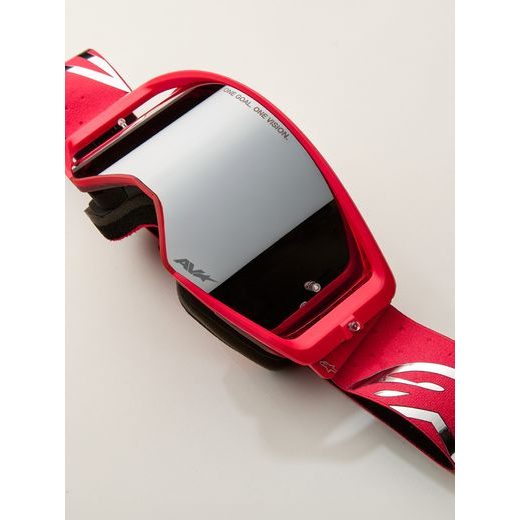 OKULIARE SUPERTECH VESTA, ALPINESTARS (ČERVENÁ FLUO/CHROM, ZRKADLOVÉ STRIEBORNÉ PLEXI) 2027