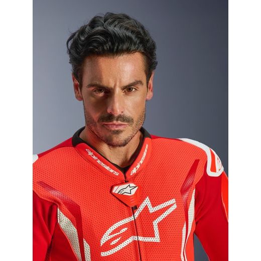 JEDNODIELNA KOMBINÉZA GP TECH V5, ALPINESTARS (ČERVENÁ FLUO/ČERVENÁ/BÍLÁ) 2026