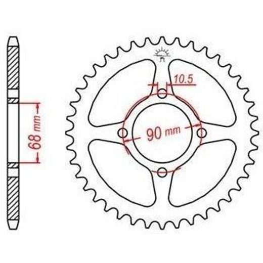 OCEĽOVÁ ROZETA PRE SEKUNDÁRNE REŤAZY TYPU 428, JT - ANGLICKO (53 ZUBOV)
