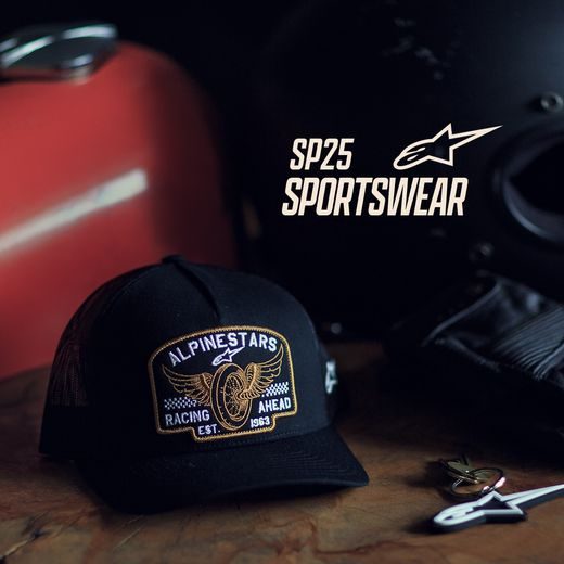 ŠILTOVKA HERITAGE PATCH TRUCKER, ALPINESTARS (ČERNÁ/ČERNÁ)