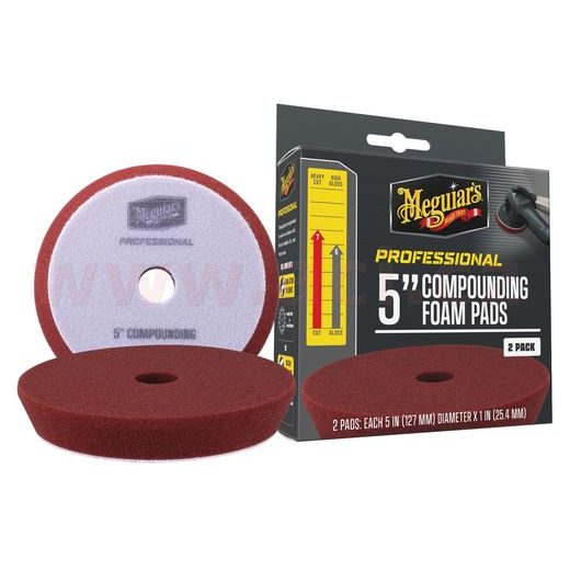 MEGUIAR'S PROFESSIONAL COMPOUND FOAM PADS (5“) PĚNOVÉ KOREKČNÍ KOTÚČE, PRIEMER 5", 2 KUSY