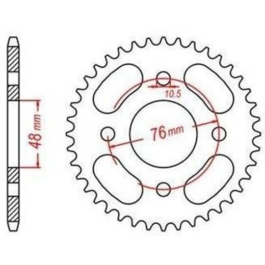 OCEĽOVÁ ROZETA PRE SEKUNDÁRNE REŤAZY TYPU 428, JT - ANGLICKO (50 ZUBOV)