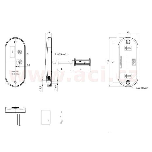 POZIČNÍ SVĚTLO LED SMLR 2002C, 12V, OVÁLNÉ ORANŽOVÉ (110X45 MM) S ODRAZKOU, SNAP-IN, JOKON (NĚMECKO) ORIGINÁL L=P