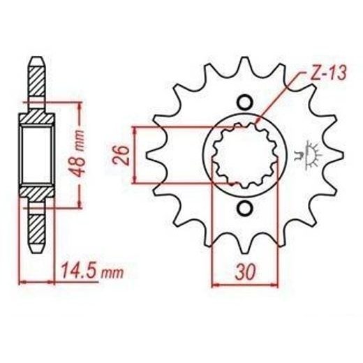 REŤAZOVÉ KOLIESKO PRE SEKUNDÁRNE REŤAZY TYPU 530, JT - ANGLICKO (15 ZUBOV)