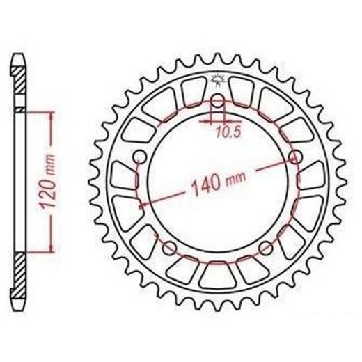 DURALOVÁ ROZETA PRE SEKUNDÁRNE REŤAZY TYPU 530, JT - ANGLICKO (42 ZUBOV)