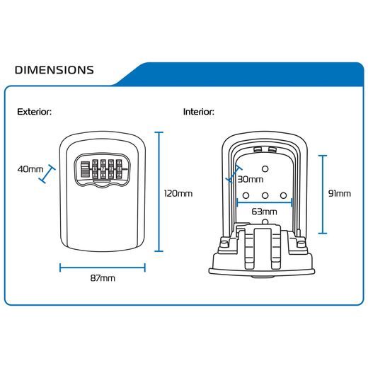 SCHRÁNKA NA KĽÚČE S ČÍSELNÍKEM KEY SAFE, OXFORD