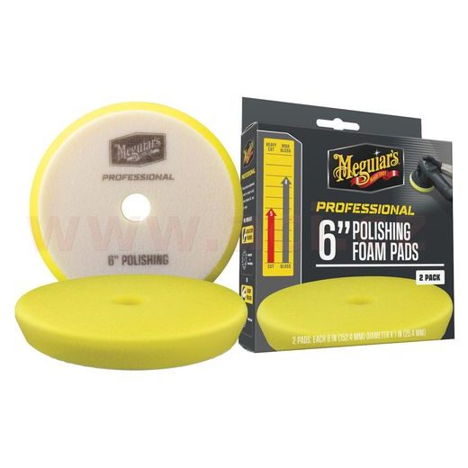 MEGUIAR'S PROFESSIONAL POLISHING FOAM PADS (6“) PĚNOVÉ LEŠTICÍ KOTÚČE, PRIEMER 6", 2 KUSY