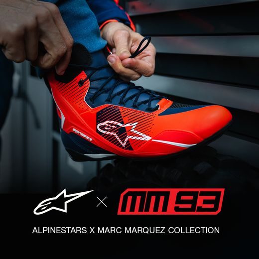 TOPÁNKY FASTER-4 MM93 KOLEKCE, ALPINESTARS (ČERVENÁ FLUO/MODRÁ/BÍLÁ) 2026