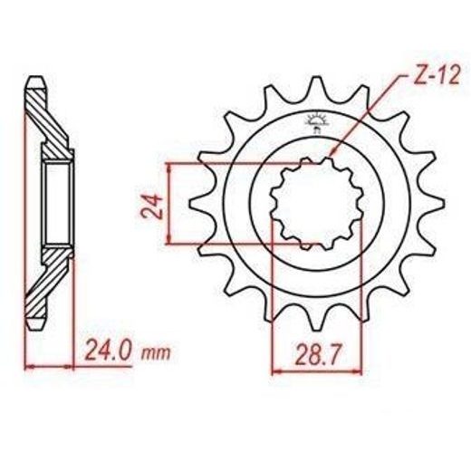 REŤAZOVÉ KOLIESKO PRE SEKUNDÁRNE REŤAZY TYPU 530, JT - ANGLICKO (17 ZUBOV)