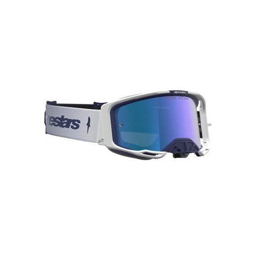 OKULIARE VISION 8 AMBER, ALPINESTARS (MODRÁ/BÍLÁ, ZRKADLOVÉ MODRÉ PLEXI) 2027