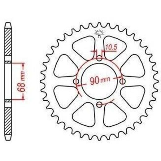 OCEĽOVÁ ROZETA PRE SEKUNDÁRNE REŤAZY TYPU 520, JT - ANGLICKO (42 ZUBOV)