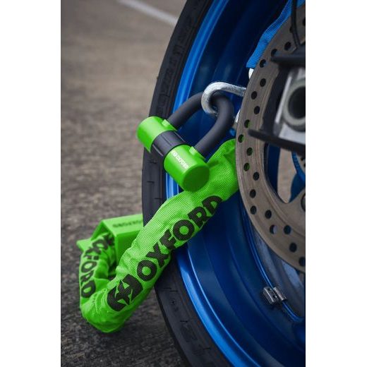REŤAZOVÝ ZÁMOK NA MOTOCYKEL HD - LIMITOVANÁ EDÍCIA, OXFORD (ZELENÝ, DĹŽKA 1.5 M)