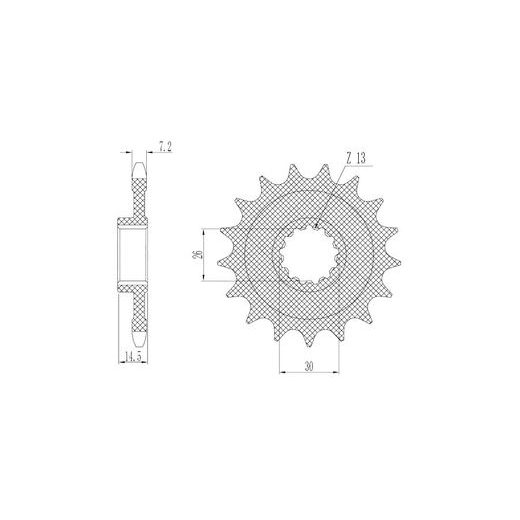 REŤAZOVÉ KOLIESKO PRE SEKUNDÁRNE REŤAZY TYPU 525, BRAKING (17 ZUBOV)