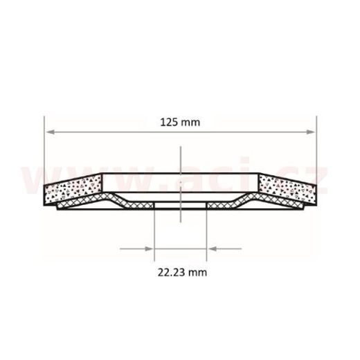 LAMELOVÝ KOTOUČ ŠIKMÝ 125 MM (PRO INOX/OCEL, OCEL, LITINA) HRUBOST P60, LUKAS (NĚMECKO)