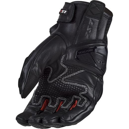 LS2 SPARK 2 LEATHER MAN GLOVES BLACK RED