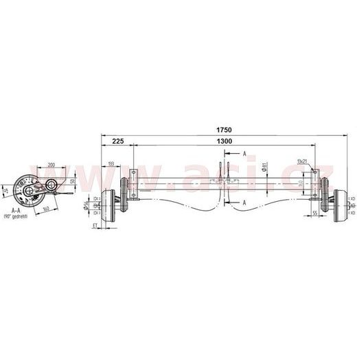 NÁPRAVA KNOTT GB 10 (1000 KG) ROZTEČ PATEK 1300 MM (4X100) ORIGINÁL