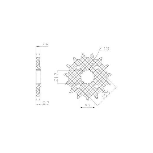 REŤAZOVÉ KOLIESKO PRE SEKUNDÁRNE REŤAZY TYPU 525, BRAKING (15 ZUBOV)