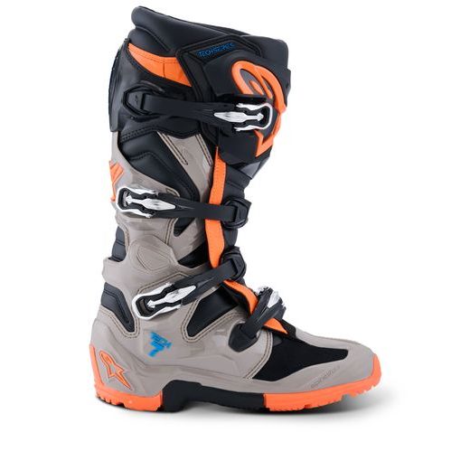 TOPÁNKY TECH 7 ENDURO, ALPINESTARS (ČERNÁ/TMAVĚ ŠEDÁ/ORANŽOVÁ FLUO) 2026