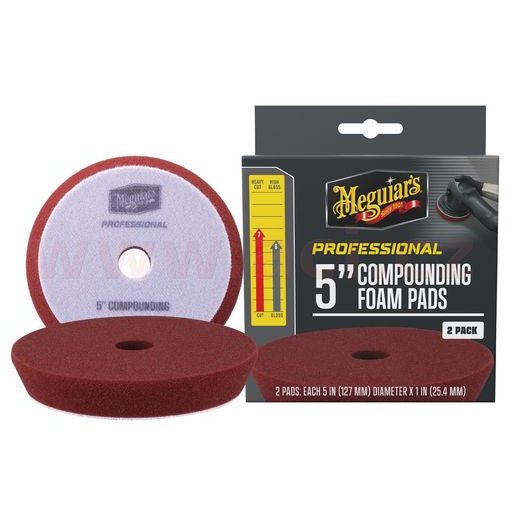 MEGUIAR'S PROFESSIONAL COMPOUND FOAM PADS (5“) PĚNOVÉ KOREKČNÍ KOTÚČE, PRIEMER 5", 2 KUSY