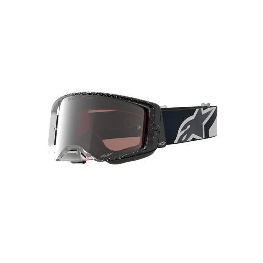 OKULIARE SUPERTECH HITEN, ALPINESTARS (BÍLÁ/ČERNÁ, ZRKADLOVÉ STRIEBORNÉ PLEXI) 2027