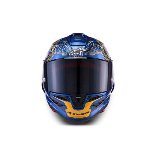 PRILBA SUPERTECH R10 MARTHAINATOR LIMITOVANÁ EDÍCIA JORGE MARTIN, ALPINESTARS (MODRÁ PERLEŤ/ZLATÁ/ČERVENÁ) 2026