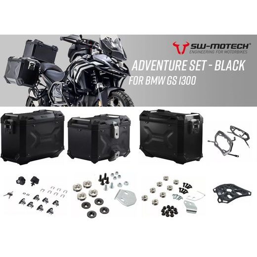 SW MOTECH TRAX ADV SADA KUFROV BMW R 1300 GS (23-) ČIERNA