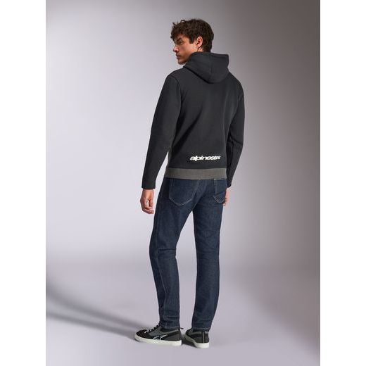 MIKINA PARALLEL HOODIE, ALPINESTARS (ČERNÁ/ŠEDÁ)