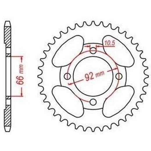 OCEĽOVÁ ROZETA PRE SEKUNDÁRNE REŤAZY TYPU 428, JT - ANGLICKO (39 ZUBOV)