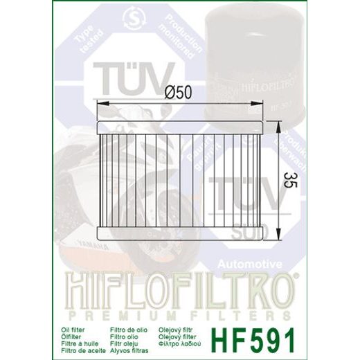 OLEJOVÝ FILTER HF591, HIFLOFILTRO