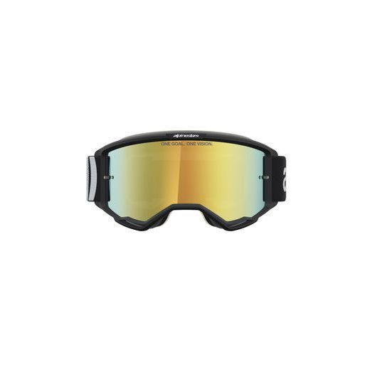 OKULIARE VISION 5 HONE, ALPINESTARS (ČERNÁ/BÍLÁ, ZRKADLOVÉ ZLATÉ PLEXI) 2027