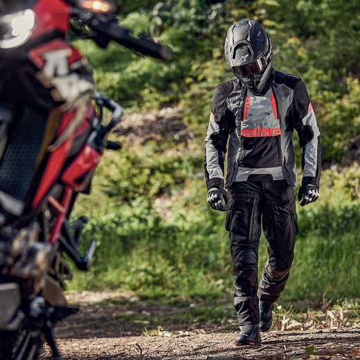 BUNDA HALO DRYSTAR, ALPINESTARS (SVETLE ŠEDÁ/TMAVĚ ŠEDÁ/ČERNÁ/ČERVENÁ FLUO) 2026