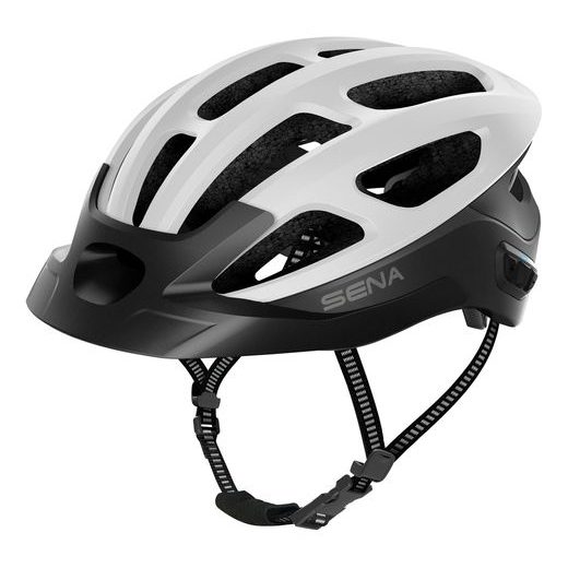 CYKLO PŘILBA S HEADSETEM R1 EVO, SENA (MATNÁ BÍLÁ)