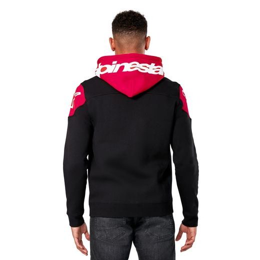 MIKINA VELOCITY HOODIE, ALPINESTARS (ČERNÁ/ČERVENÁ)