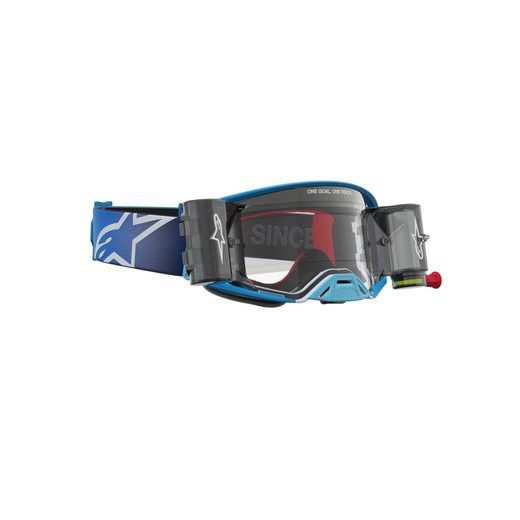 OKULIARE SUPERTECH FIRMA ROLL-OFF WIDE VISION, ALPINESTARS (MODRÁ/STŘÍBRNÁ, ČÍRE PLEXI A ROLL-OFF SYSTÉM) 2027