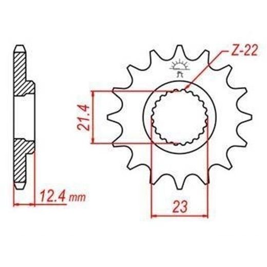 REŤAZOVÉ KOLIESKO PRE SEKUNDÁRNE REŤAZY TYPU 520, JT - ANGLICKO (14 ZUBOV)