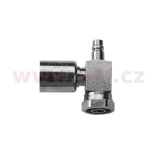 FITINKA OCEĽOVÁ NAMAČKÁVACIA S KRYTKOU ROTALOCK SAMICA KRÁTKA S HP PORTOM 90° PRE HADICE G8 5/16"(10,32 MM) ZÁVIT UNS 2B 1"