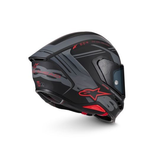PRILBA S-R7 A-CORE, ALPINESTARS (ČERNÁ/ŠEDÁ/ČERVENÁ MATNÁ) 2026