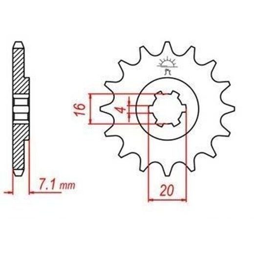 REŤAZOVÉ KOLIESKO PRE SEKUNDÁRNE REŤAZY TYPU 420, JT - ANGLICKO (14 ZUBOV)